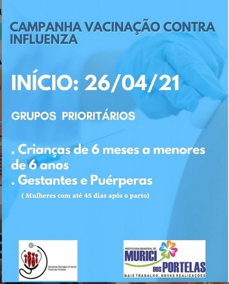 Prefeitura de Murici dos Portelas lança Campanha de Vacinação contra influenza