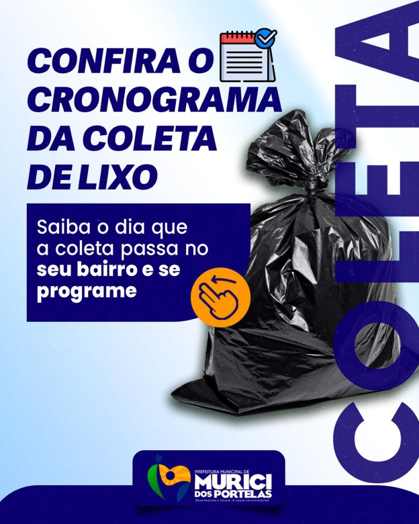 Confira o Cronograma da Coleta de Lixo:
