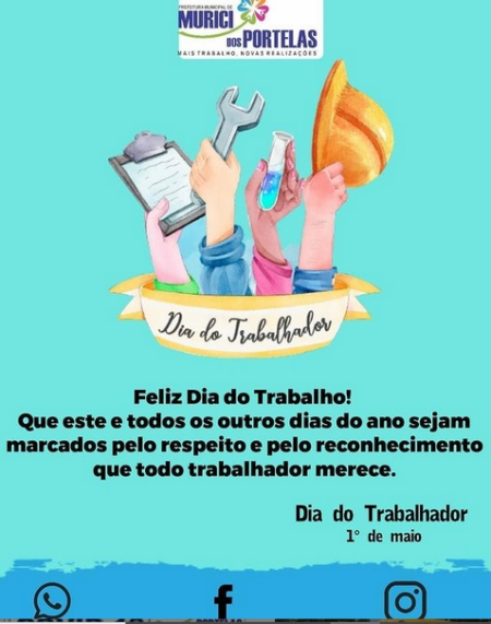 Prefeitura deixa mensagem ao dia do Trabalhador